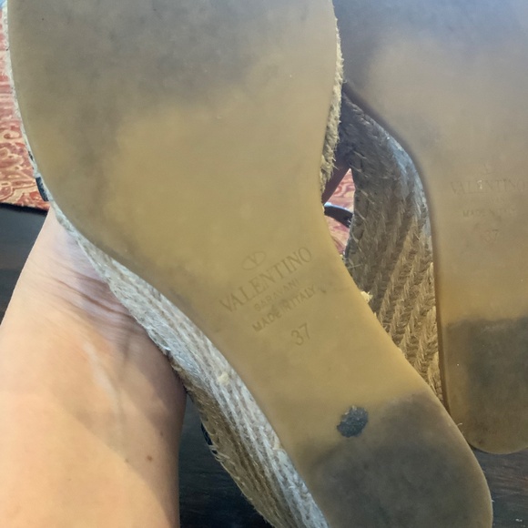 Valentino Rockstud black Espadrille Sandals,size 37, worn 4-5 times  $890, - Picture 8 of 11